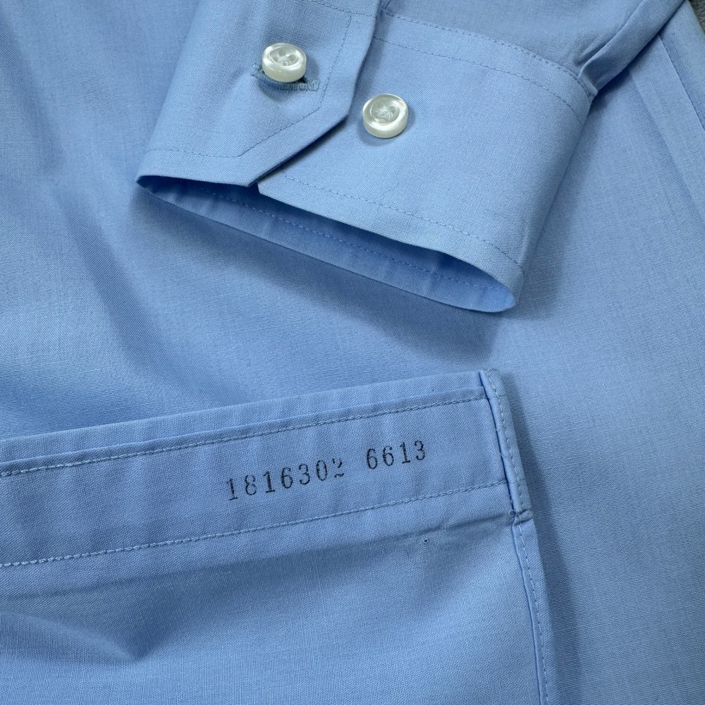Stafford Dress Shirt 15 32-33 Blue Mens Button Down Regular Fit Broadcloth - Picture 5 of 8